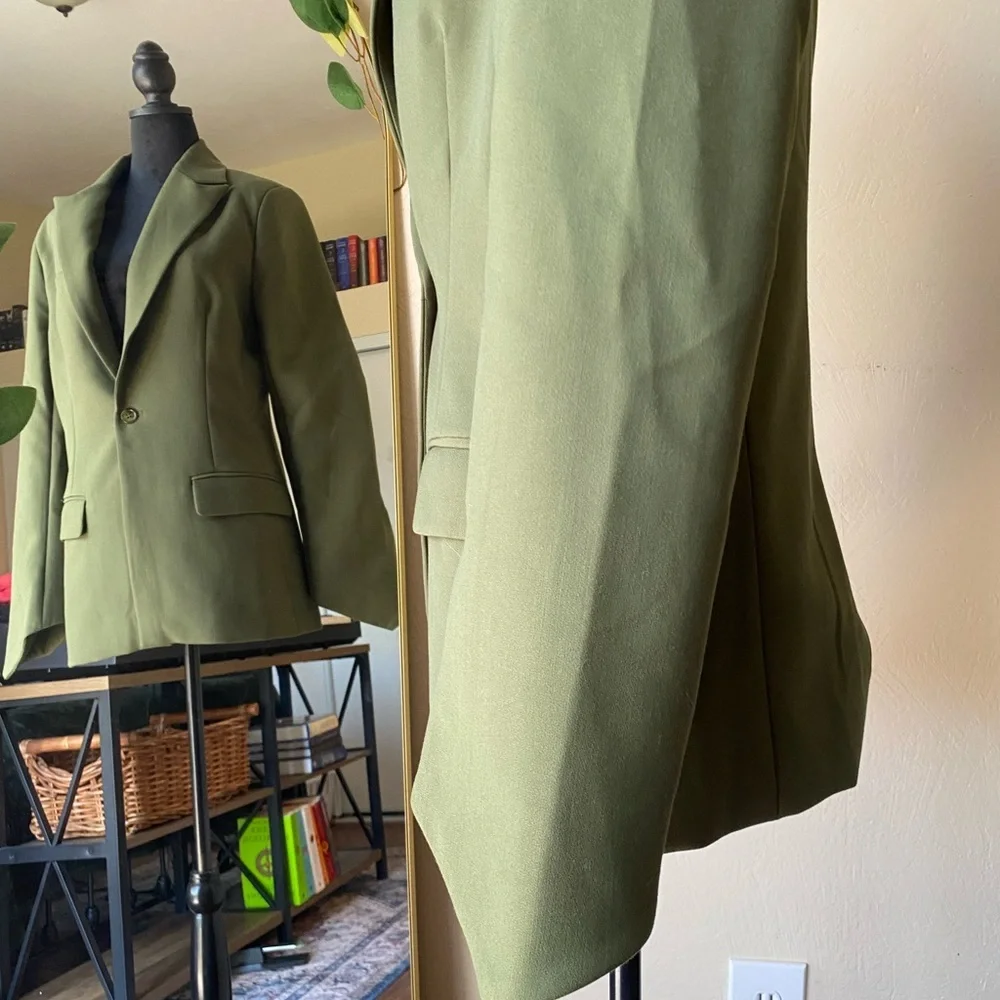 Oddmuse green og blazer size small green jacket assymetrical sleeve hem